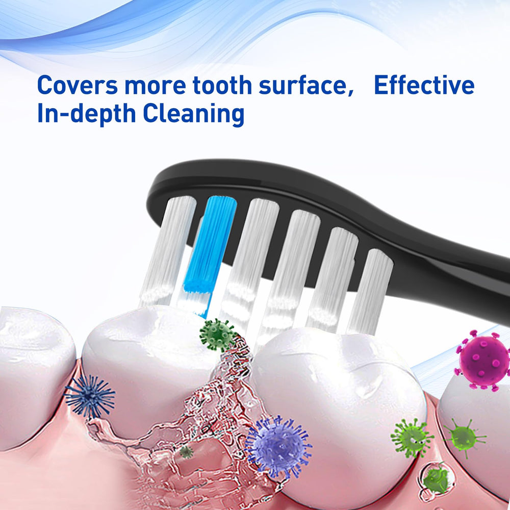W-shaped brush head design for thorough cleaning