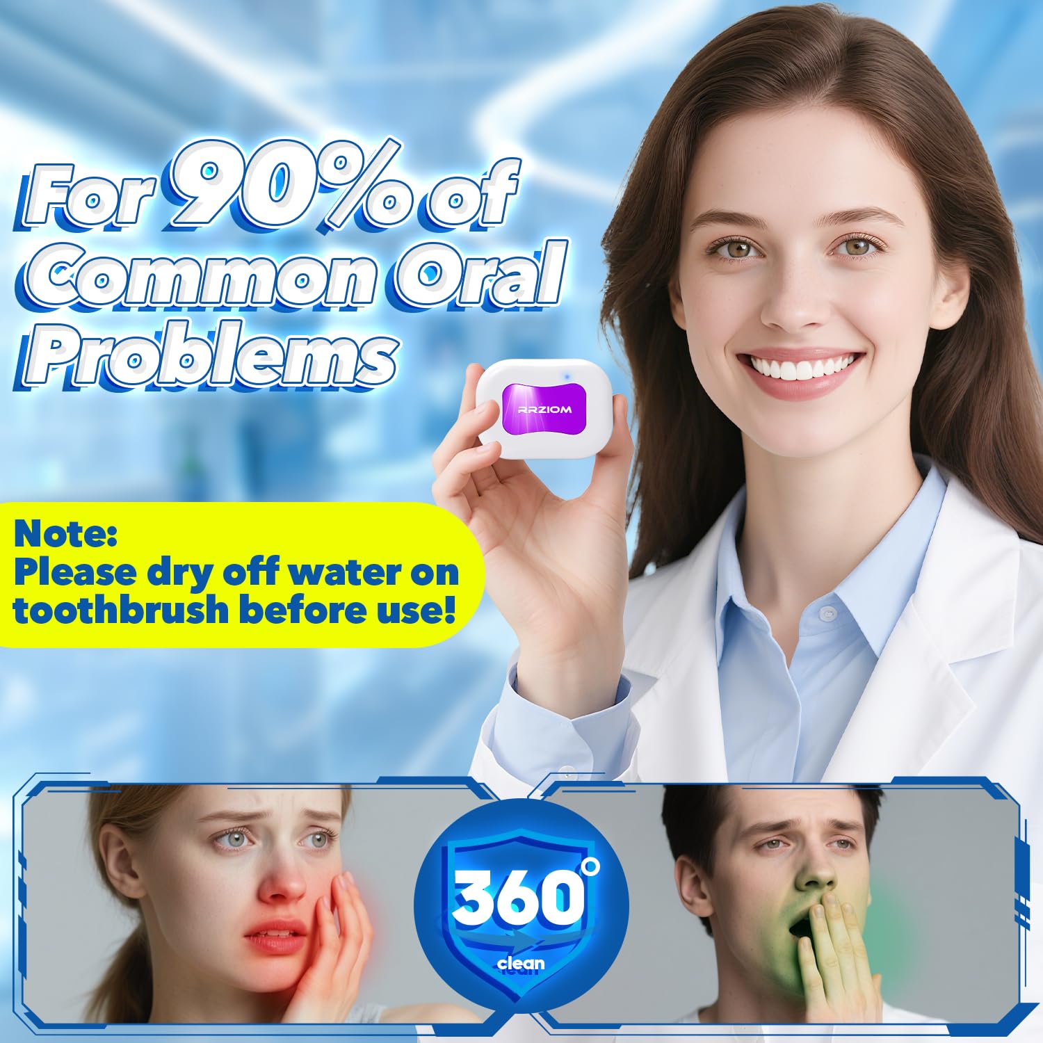 Adjustable positioning clasp on travel toothbrush case