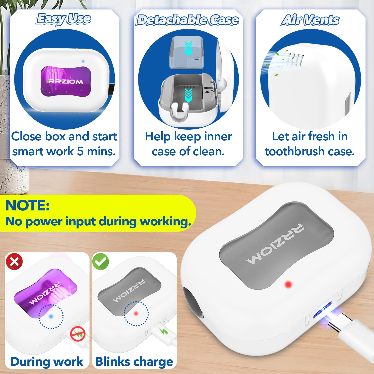 Compact and portable toothbrush sanitizer case for travel