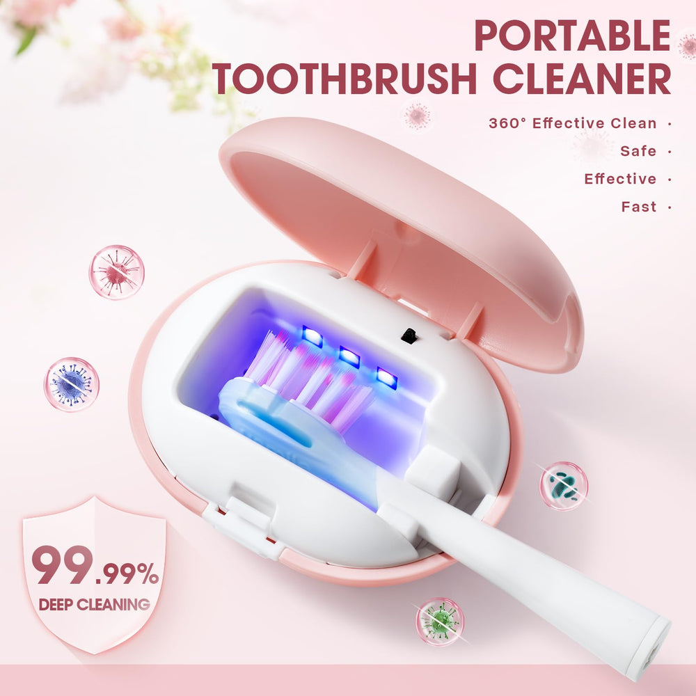 Pink Toothbrush Sterilizer Case - Closed Lid