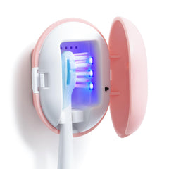 Pink Toothbrush Sterilizer Case - Front View