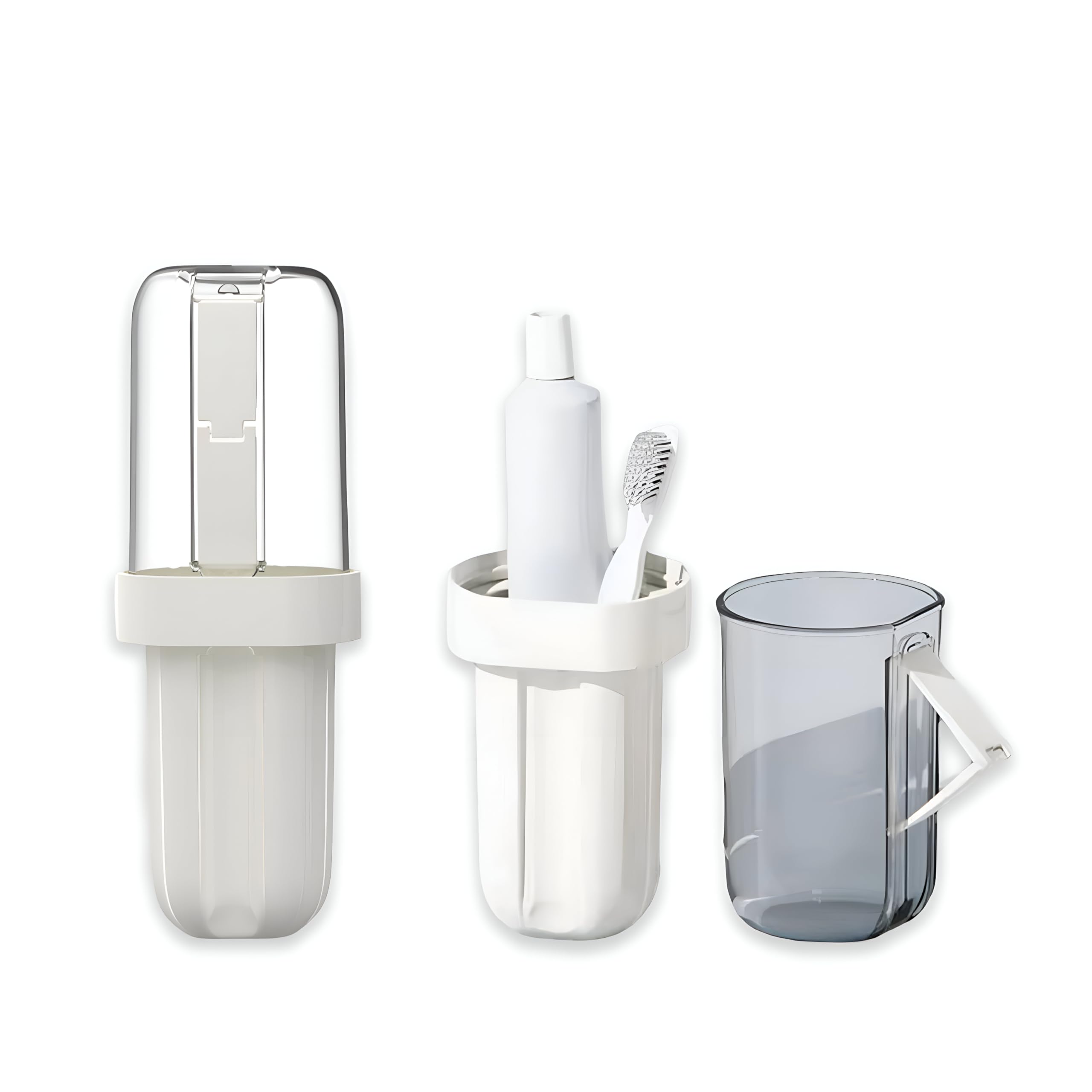 2-in-1 toothbrush travel case with leak-proof tray closed