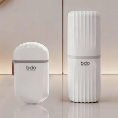 Two-section travel toothbrush case set of 2 connected by a ring