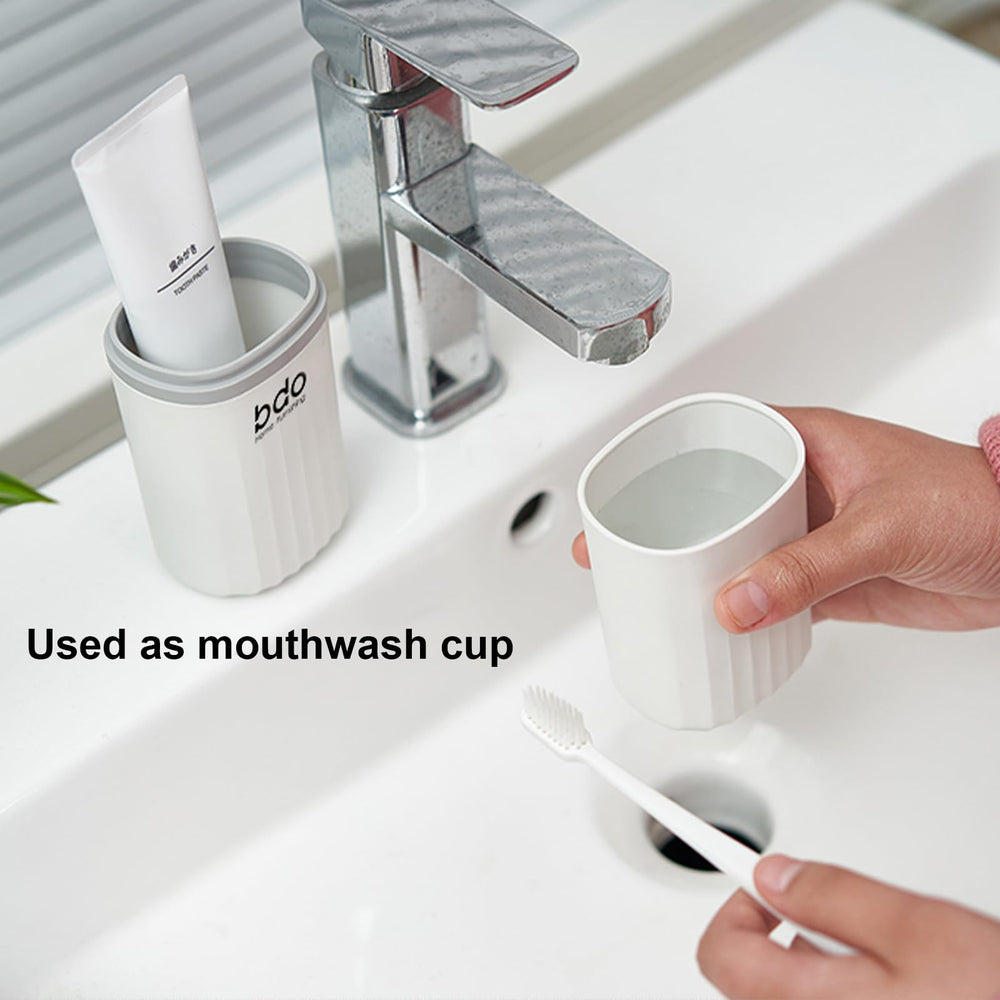 Holds standard toothbrush and toothpaste (not for electric toothbrush)