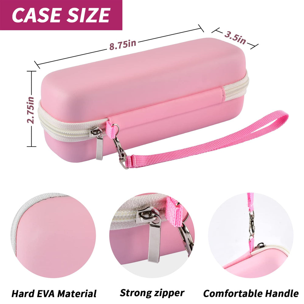 Open view of travel case showing mesh pocket and interior elastic bands