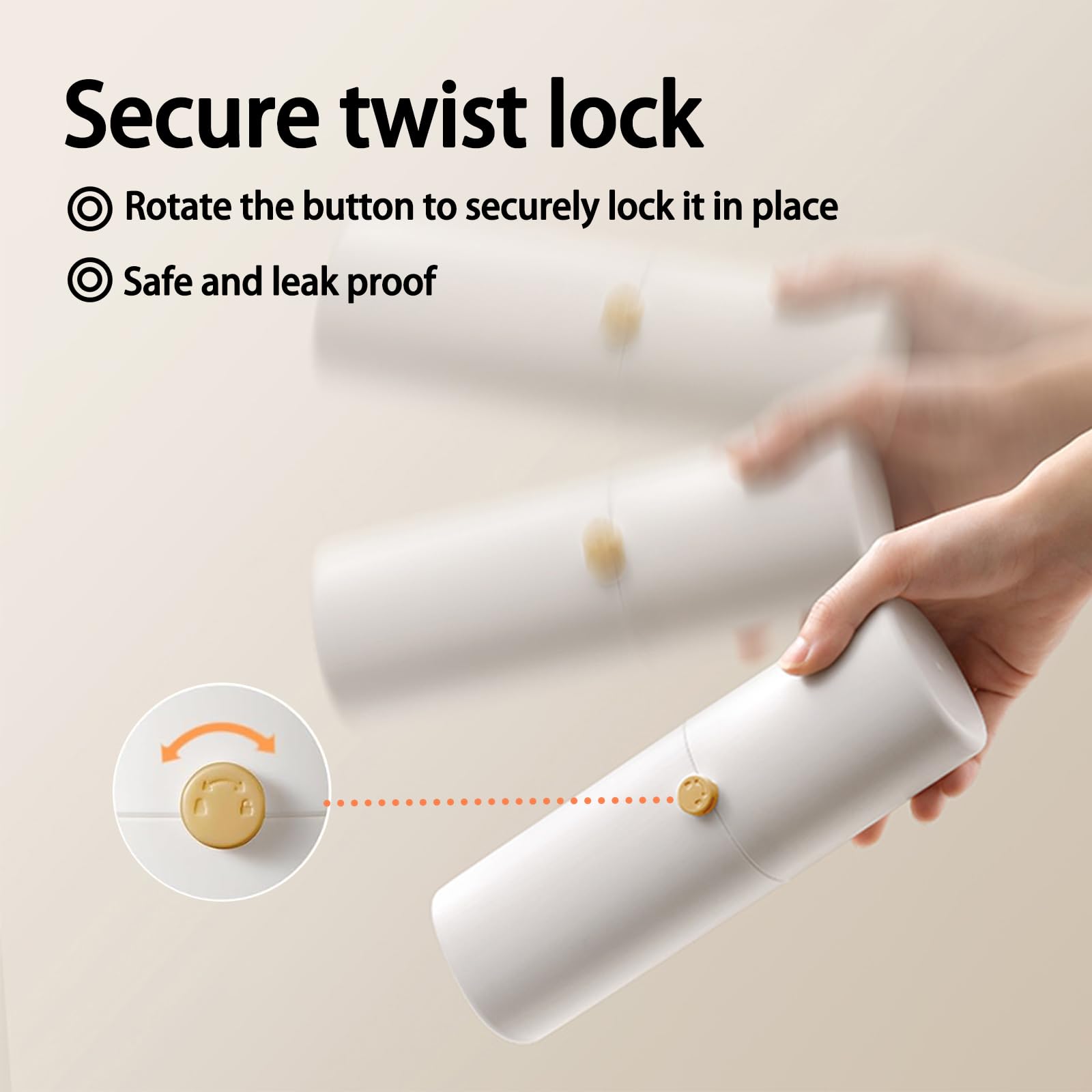 Stable button lock switch on travel toothbrush case