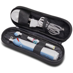 Exterior of black Oral-B toothbrush travel case (case only)