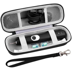 Black hard EVA toothbrush travel case exterior
