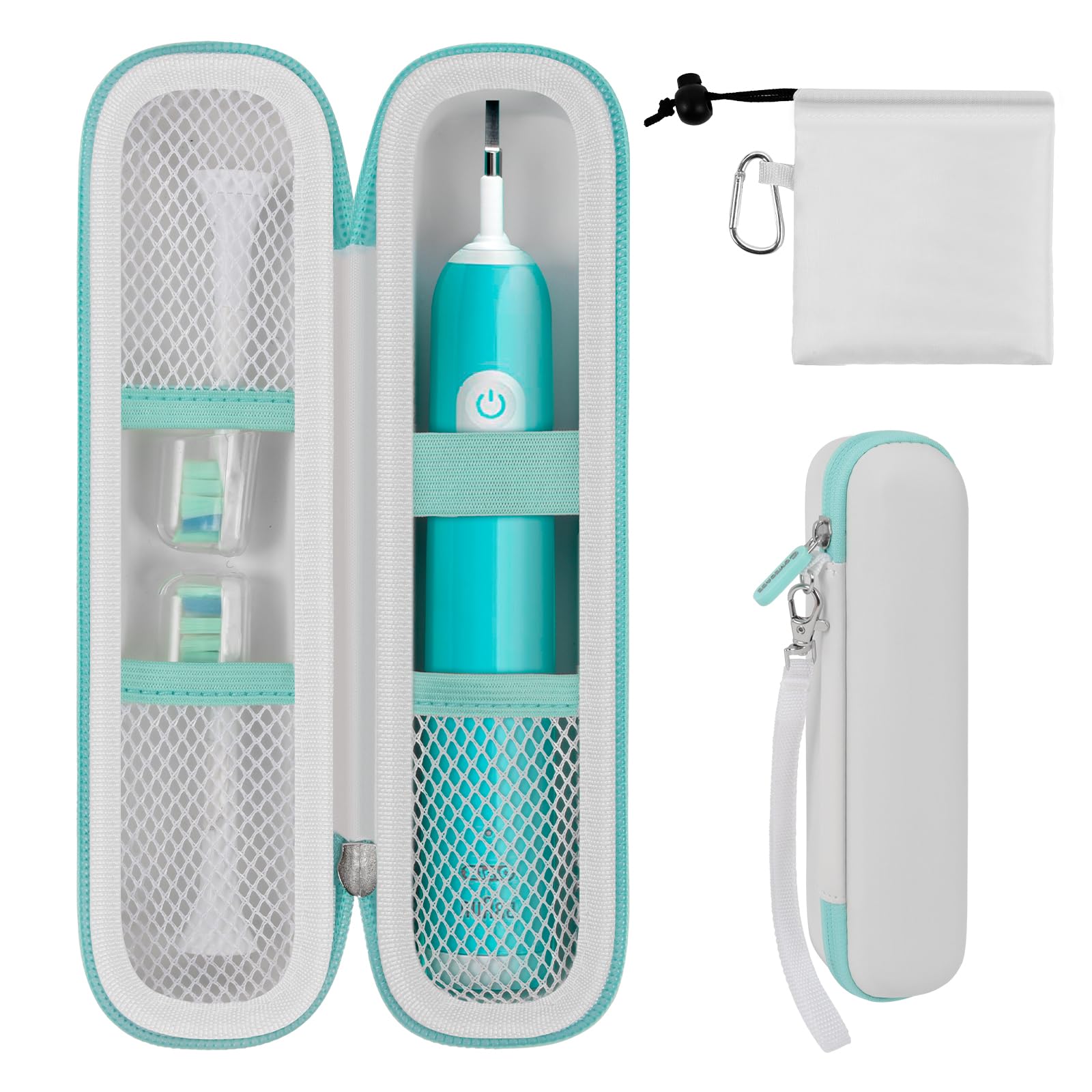 Mesh pocket for accessories inside the travel case