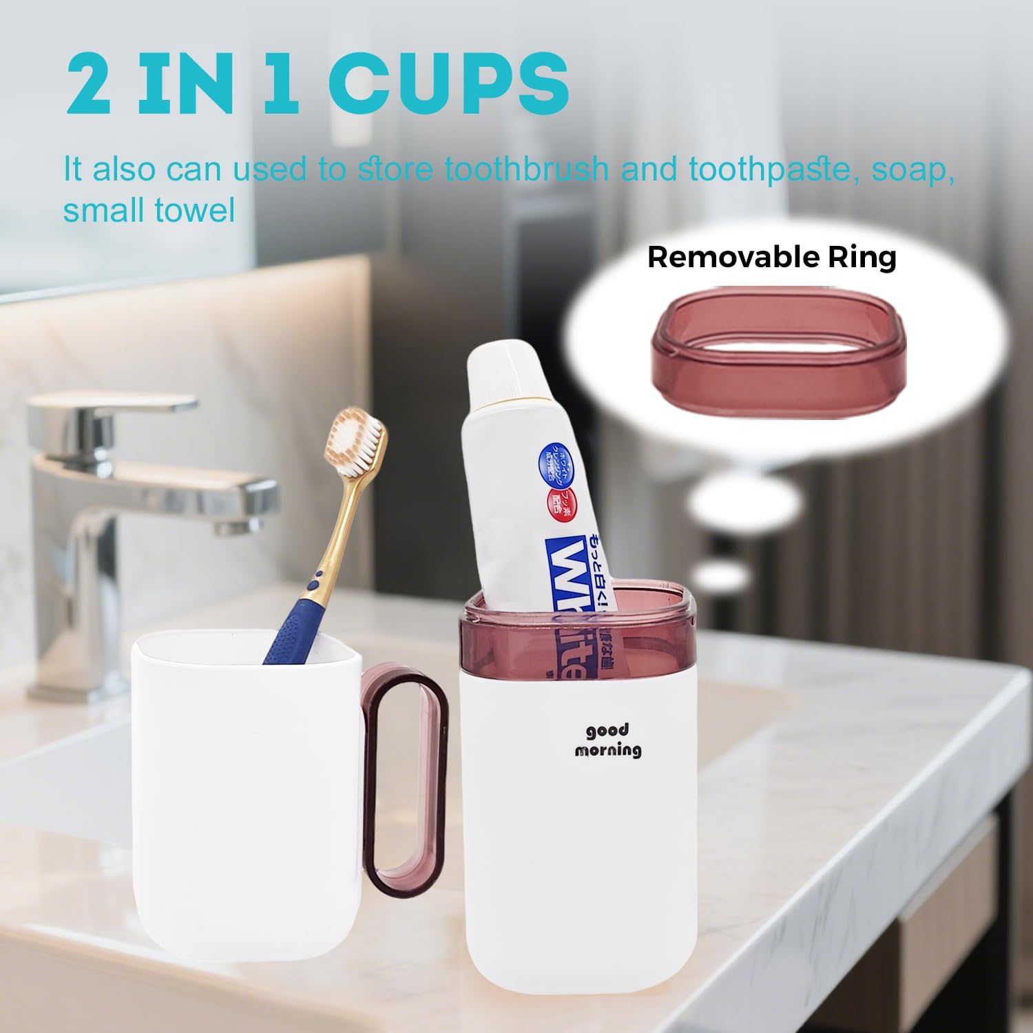 Portable travel toothbrush holder in purple and blue