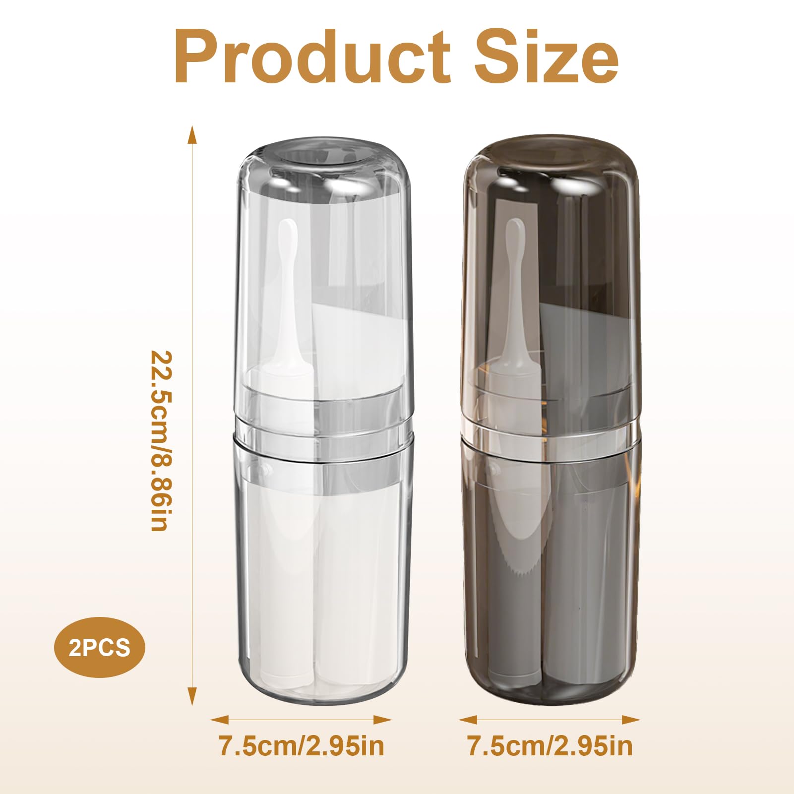 Open lid showing built-in mouthwash cup and storage compartment