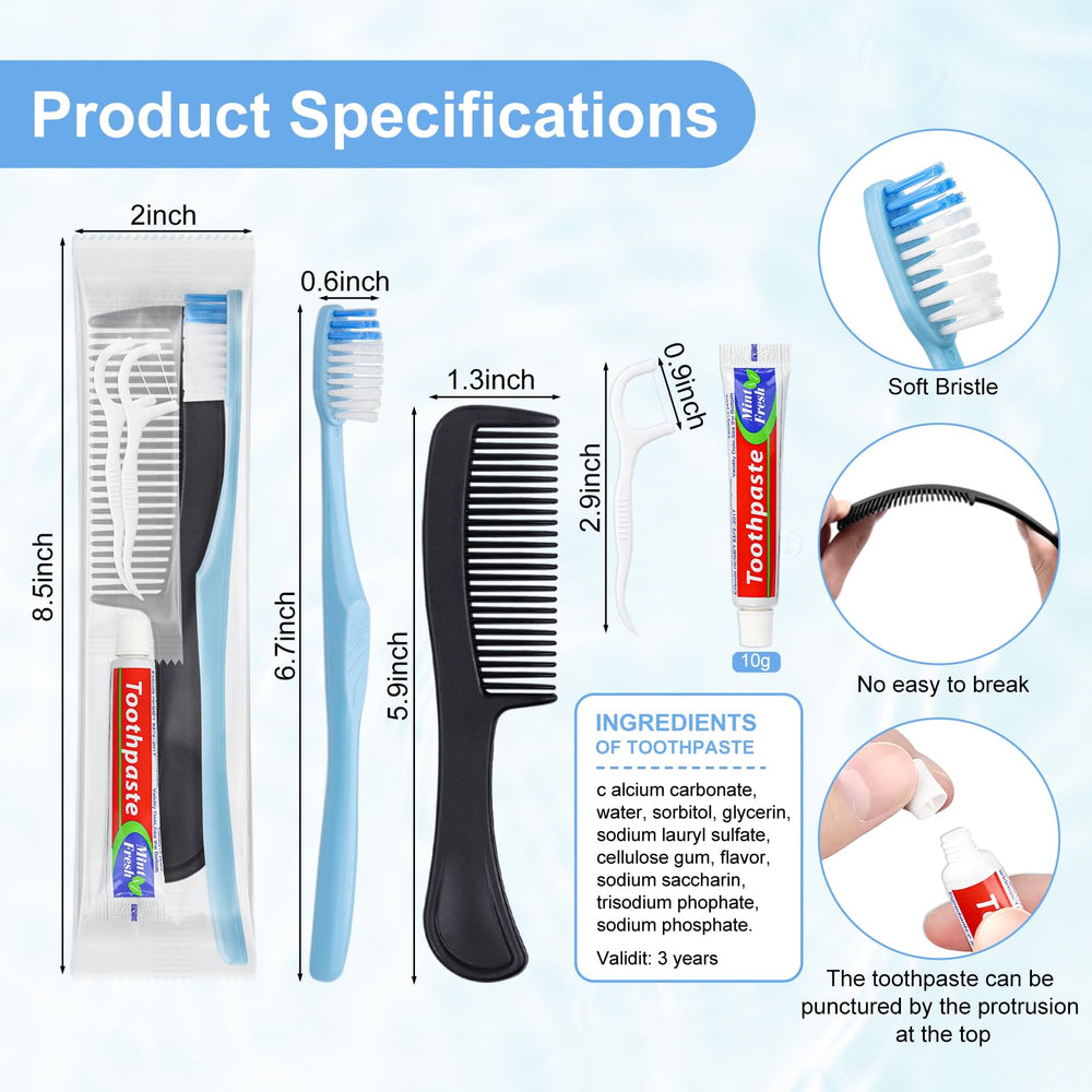 Toothbrush with 10g mint toothpaste for travel