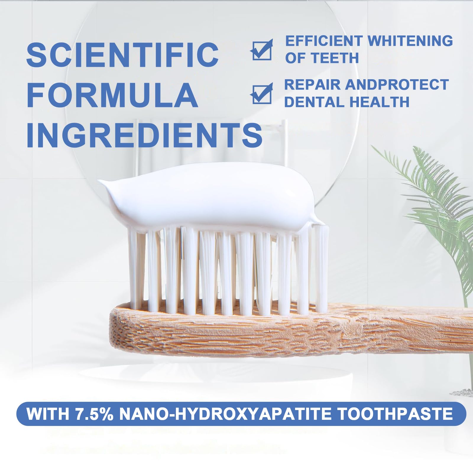 Toothbrush displaying toothpaste on bristles