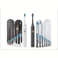 Premium black electric toothbrush with 42,000 VPM motor
