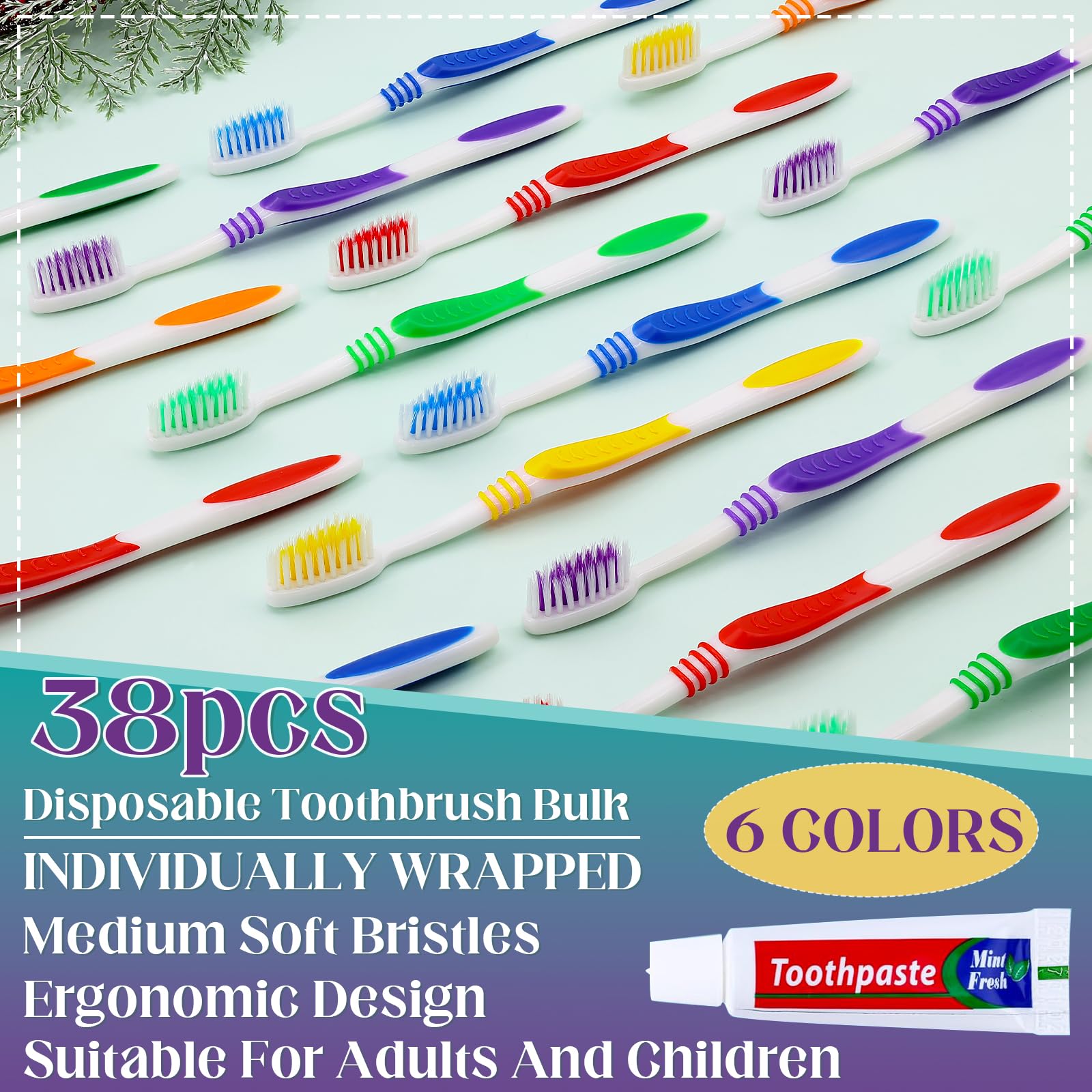 Bulk toothbrushes with toothpaste – 38 pieces total