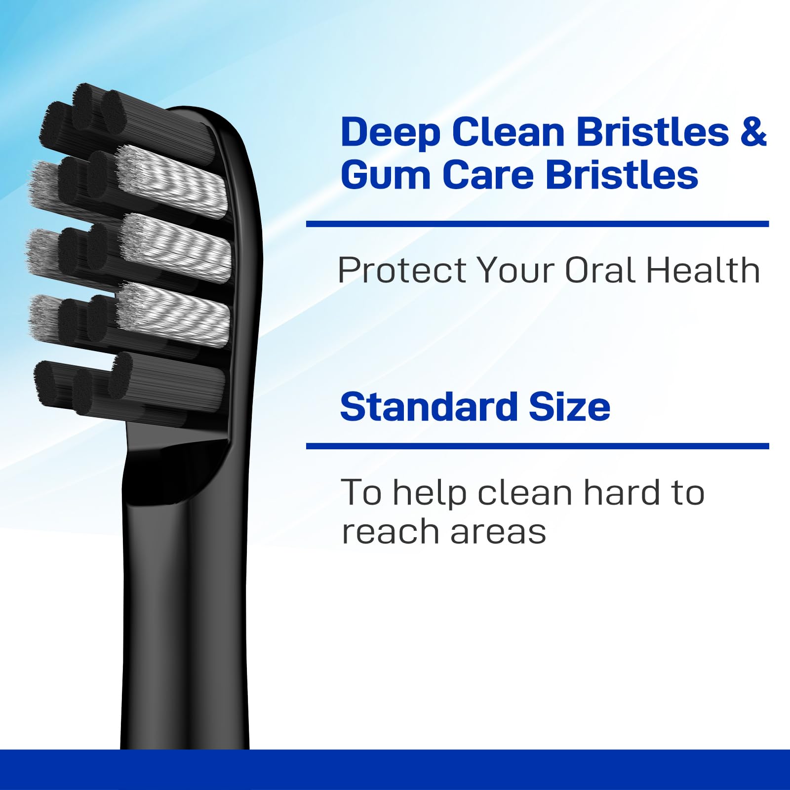 Close-up of extra soft bristles and floss-tip bristles