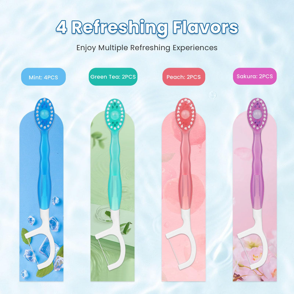 Four flavors available: mint, cherry blossom, peach, green tea