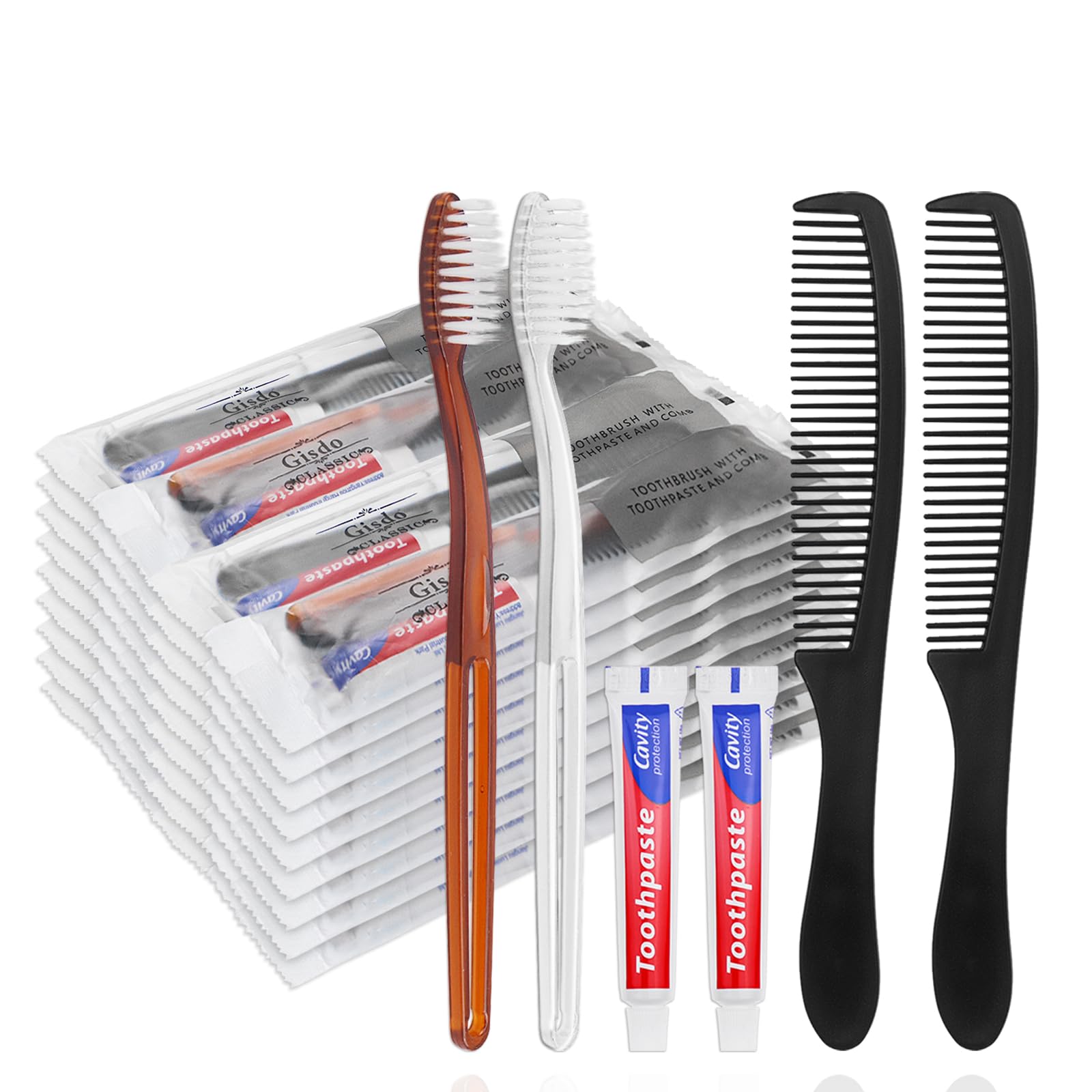 Individually wrapped disposable toothbrushes for travel