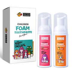 NOHOO fluoride-free foam toothpaste for kids in a 60ml pump bottle