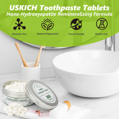 Chewed toothpaste tablet brushing for enamel protection