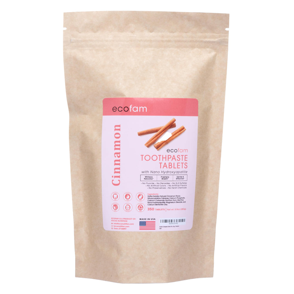 Cinnamon toothpaste tablets with nano hydroxyapatite
