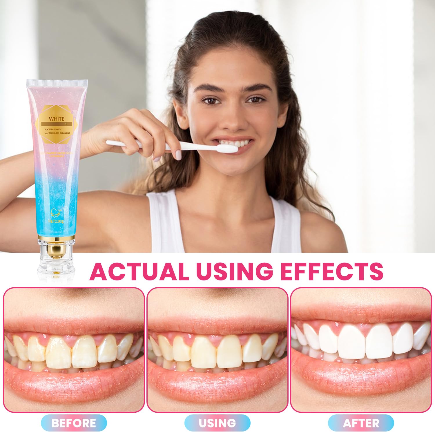 Close-up of toothpaste on toothbrush