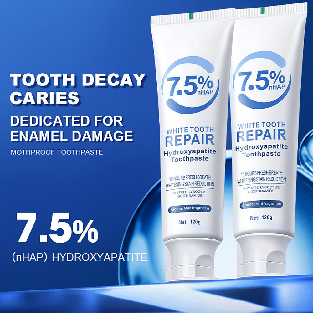 Toothpaste whitening action reduces stains and supports natural tooth restoration