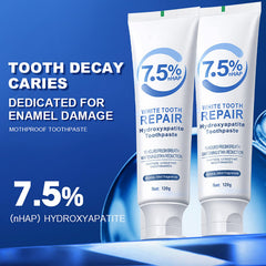 Toothpaste whitening action reduces stains and supports natural tooth restoration