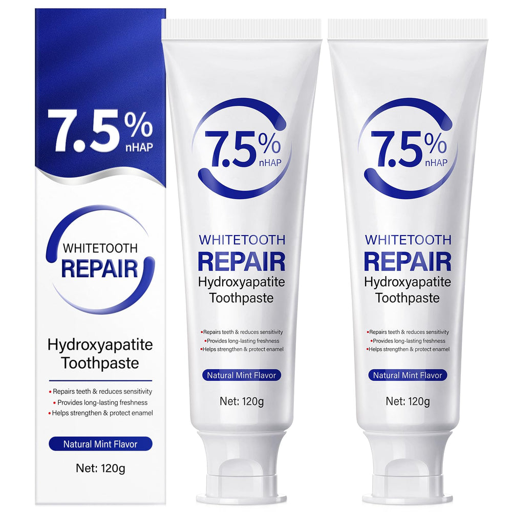 Front view of 7.9% Nano Hydroxyapatite Toothpaste 2-pack