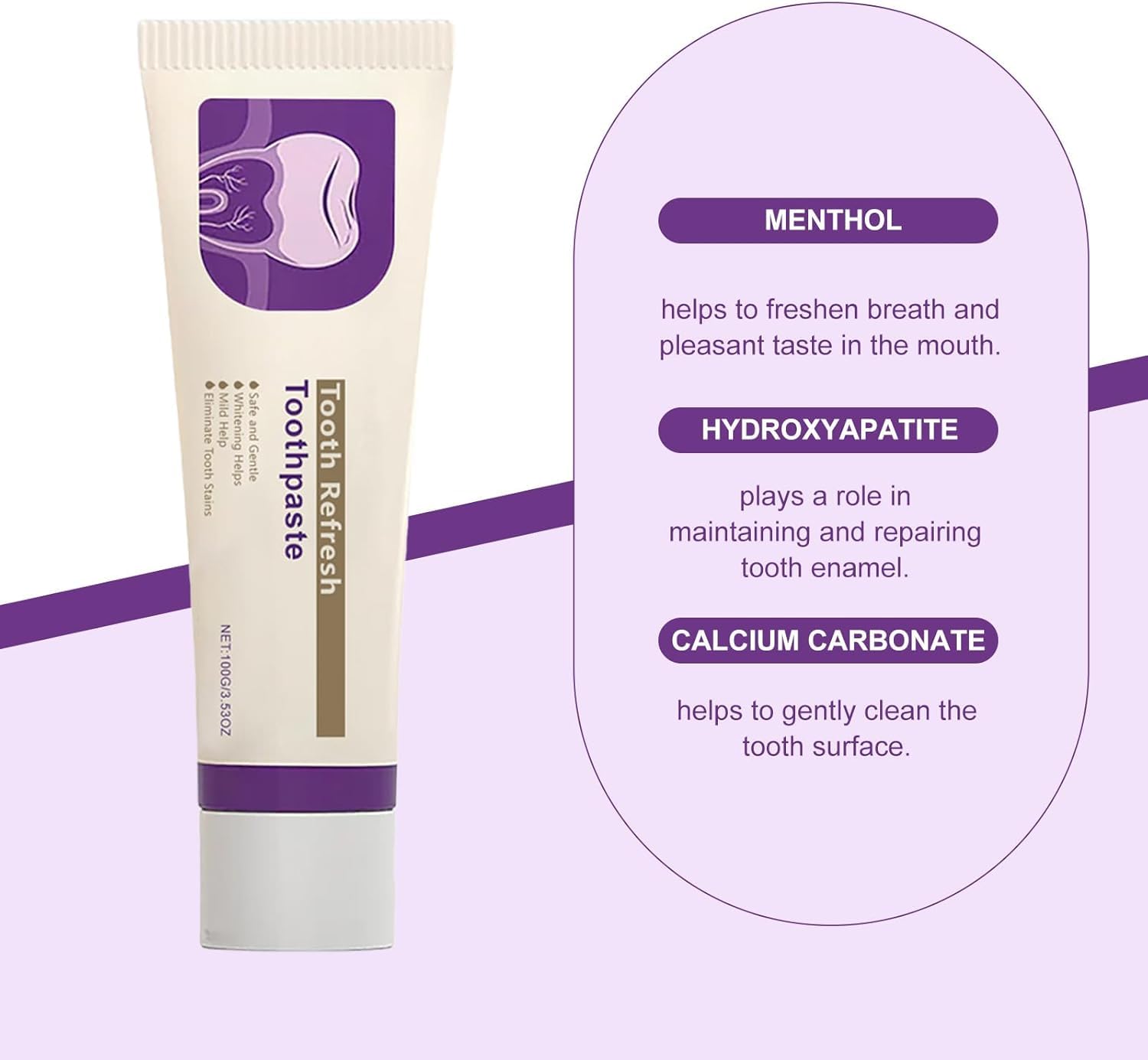 Natural ingredients for Tooth Refresh toothpaste