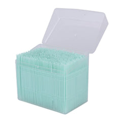 Soft plastic double-head interdental toothpick in blue