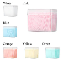 Soft plastic double-head interdental toothpick in white