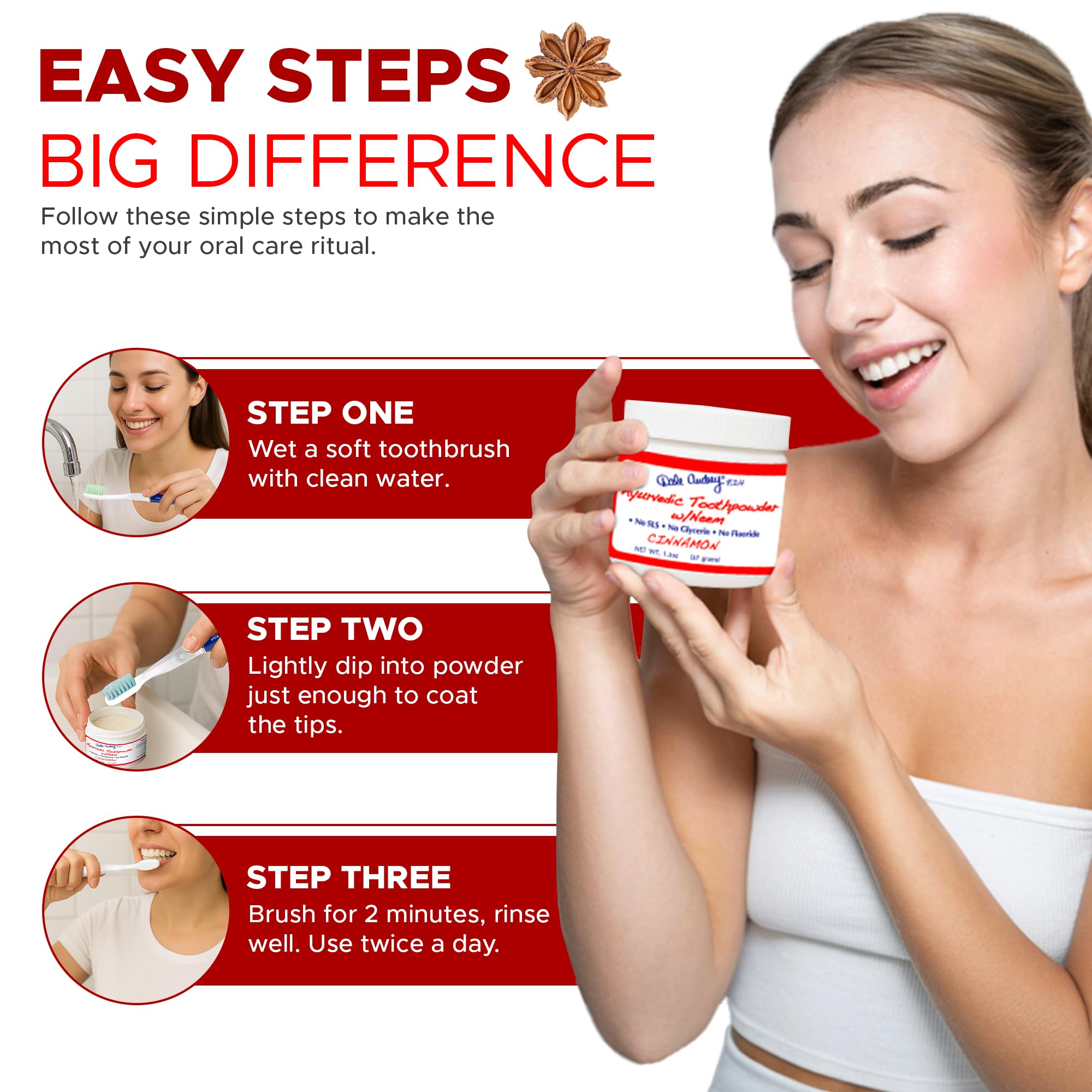 Ginger Lemongrass flavor label on tooth powder