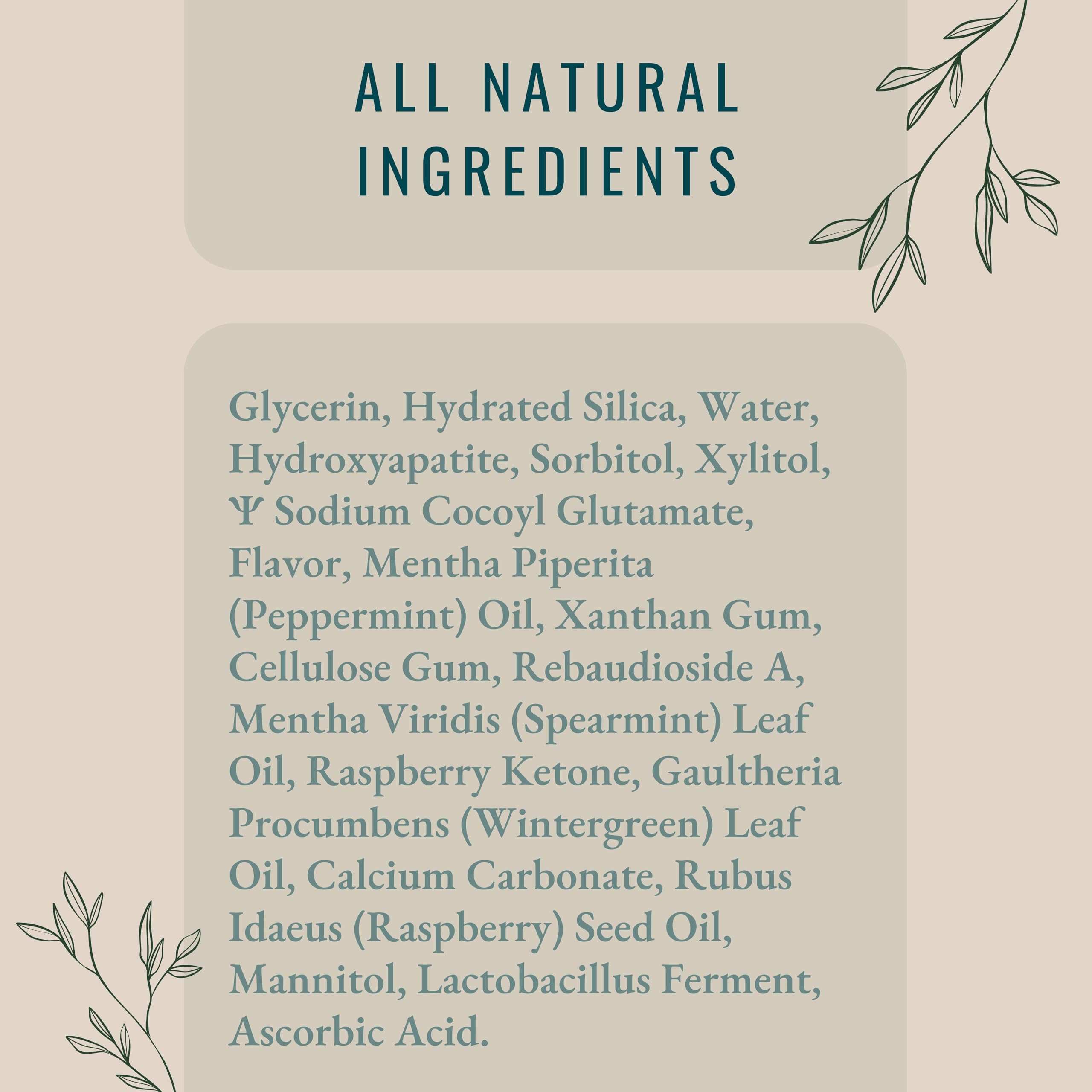 Gentle whitening with natural abrasives like hydrated silica