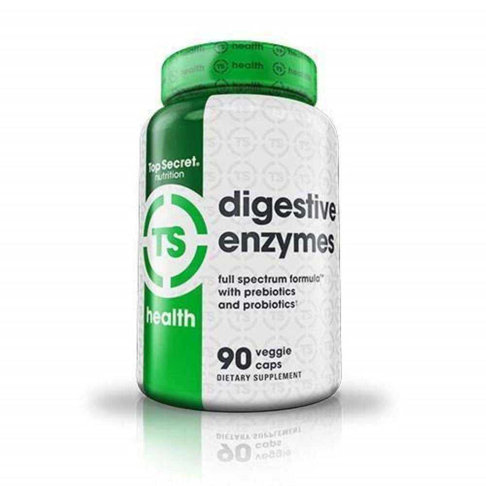 Bottle of Top Secret Nutrition Digestive Enzymes – 90 capsules