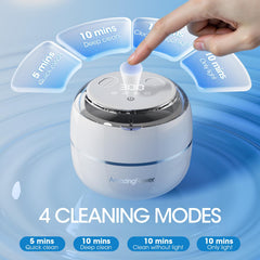 Retainer and jewelry inside cleaner during operation