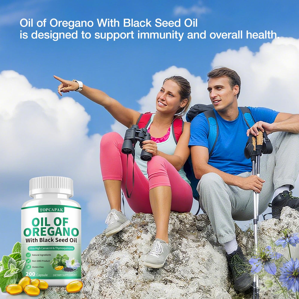 Easy-swallow oregano oil softgels in bottle