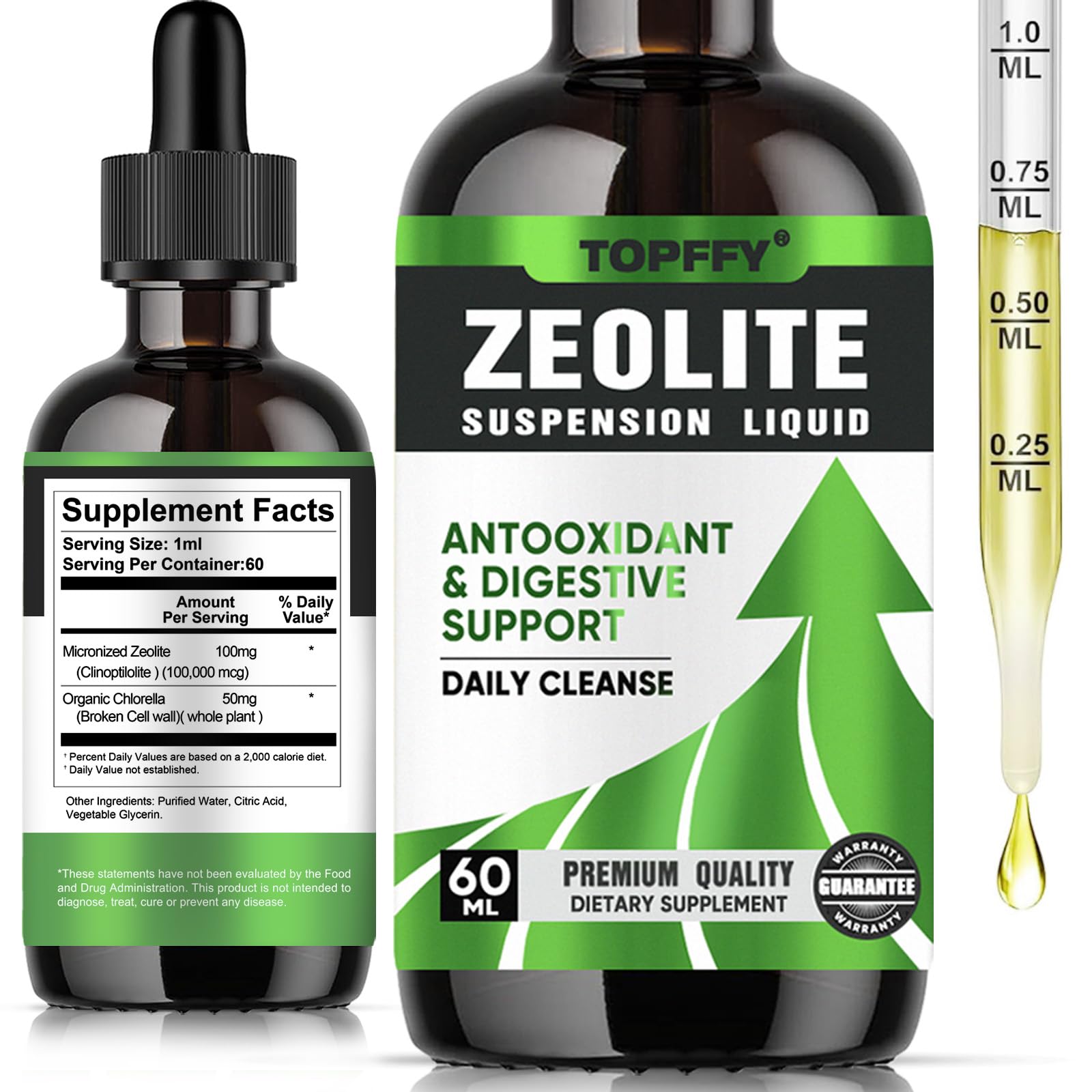 Topffy Zeolite Drops bottle for balanced mineral support and daily use.