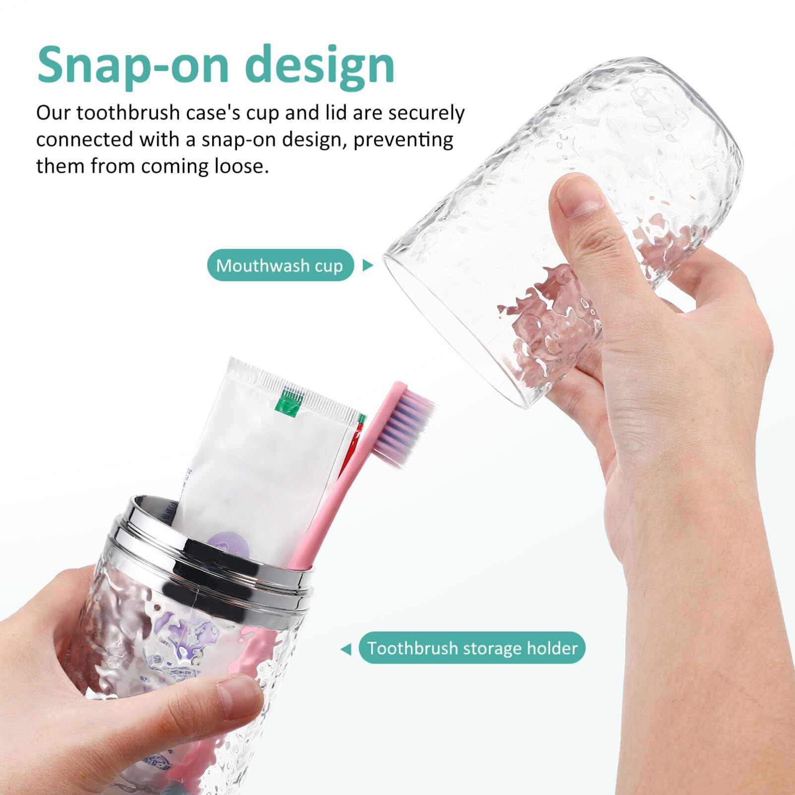 Portable travel toothbrush storage box in transparent design