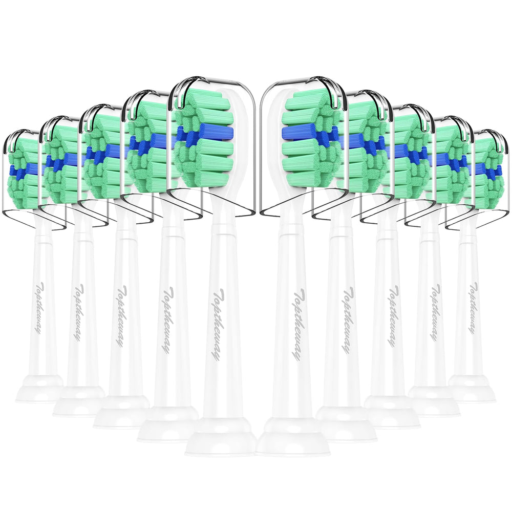 Toptheway 10-pack toothbrush heads compatible with Philips Sonicare DiamondClean and ProtectiveClean models
