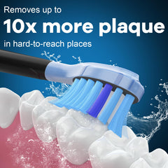 Dense medium-to-firm bristles with curved power tip for thorough cleaning.