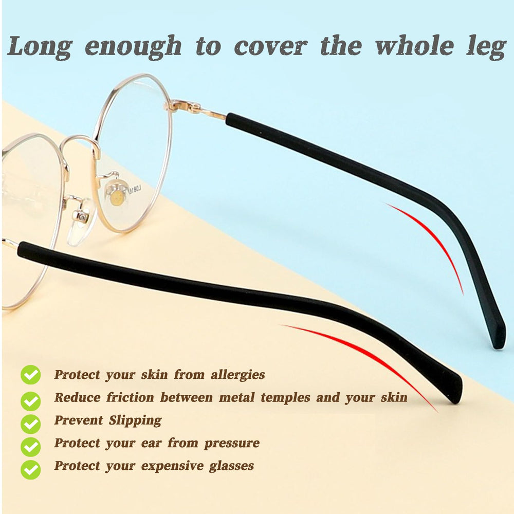 TORWOL Anti-Slip Silicone Eyeglass End Tips Grey