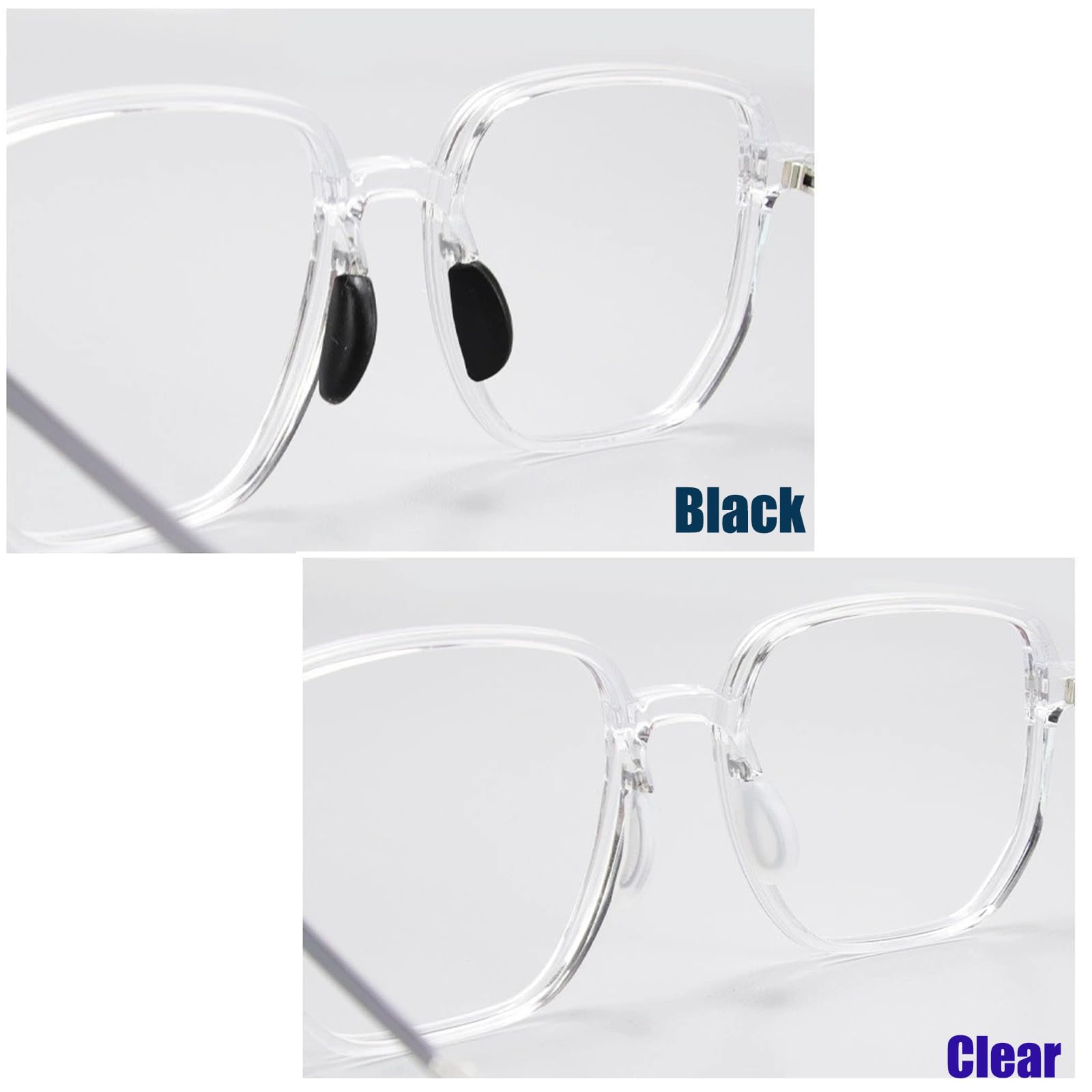Slip-on replacement nose pads for glasses with metal slide-in frames