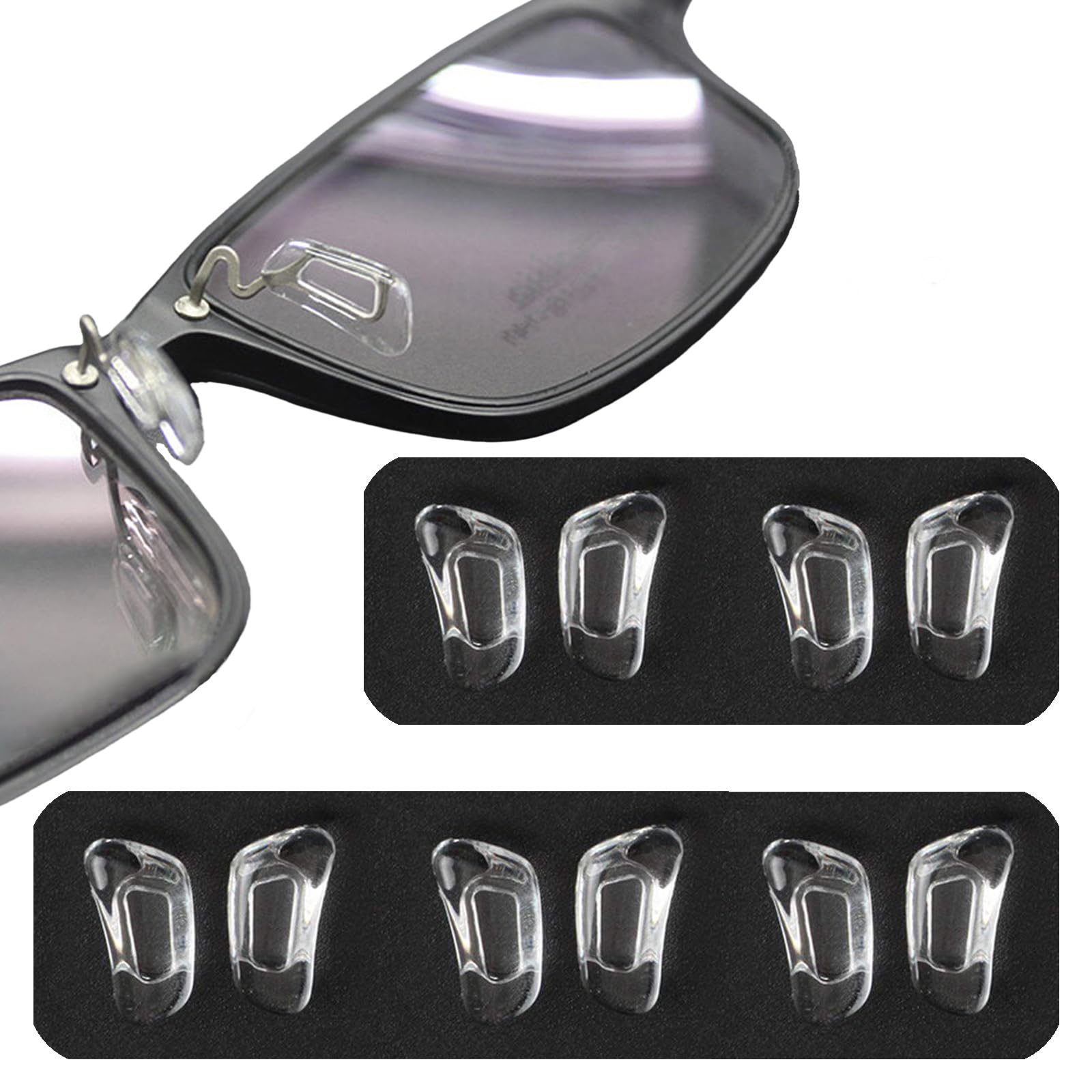 Close-up of TORWOL clear silicone nose pad for glasses