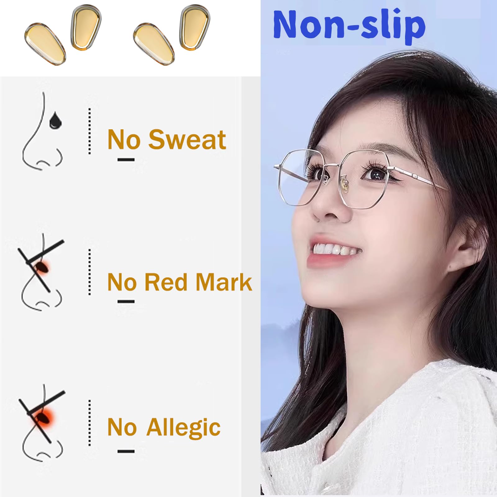 Screw-in nose pads with screws for glasses, grey