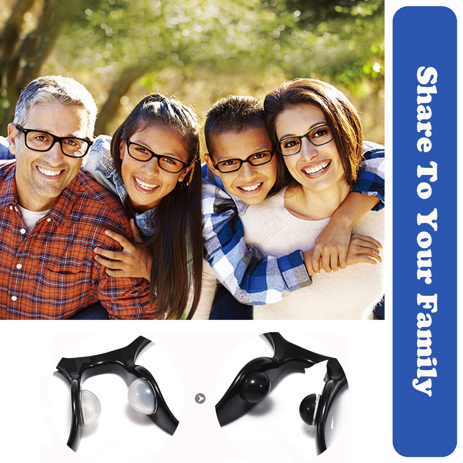 Set of 10 pairs of silicone air-cushion nose pads for glasses and sunglasses (White)