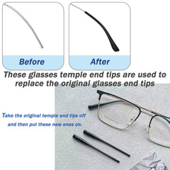 Gray 75mm acetate temple tips for glasses, 1.4mm round fit