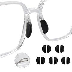 TORWOL anti-slip silicone nose pads on glasses – front view (black)