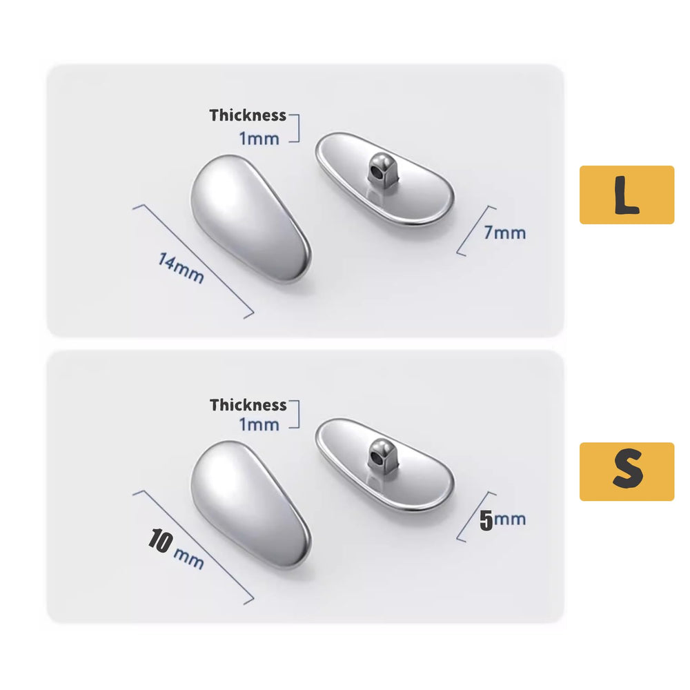 TORWOL nose pads package contents: two pairs, screws and screwdriver
