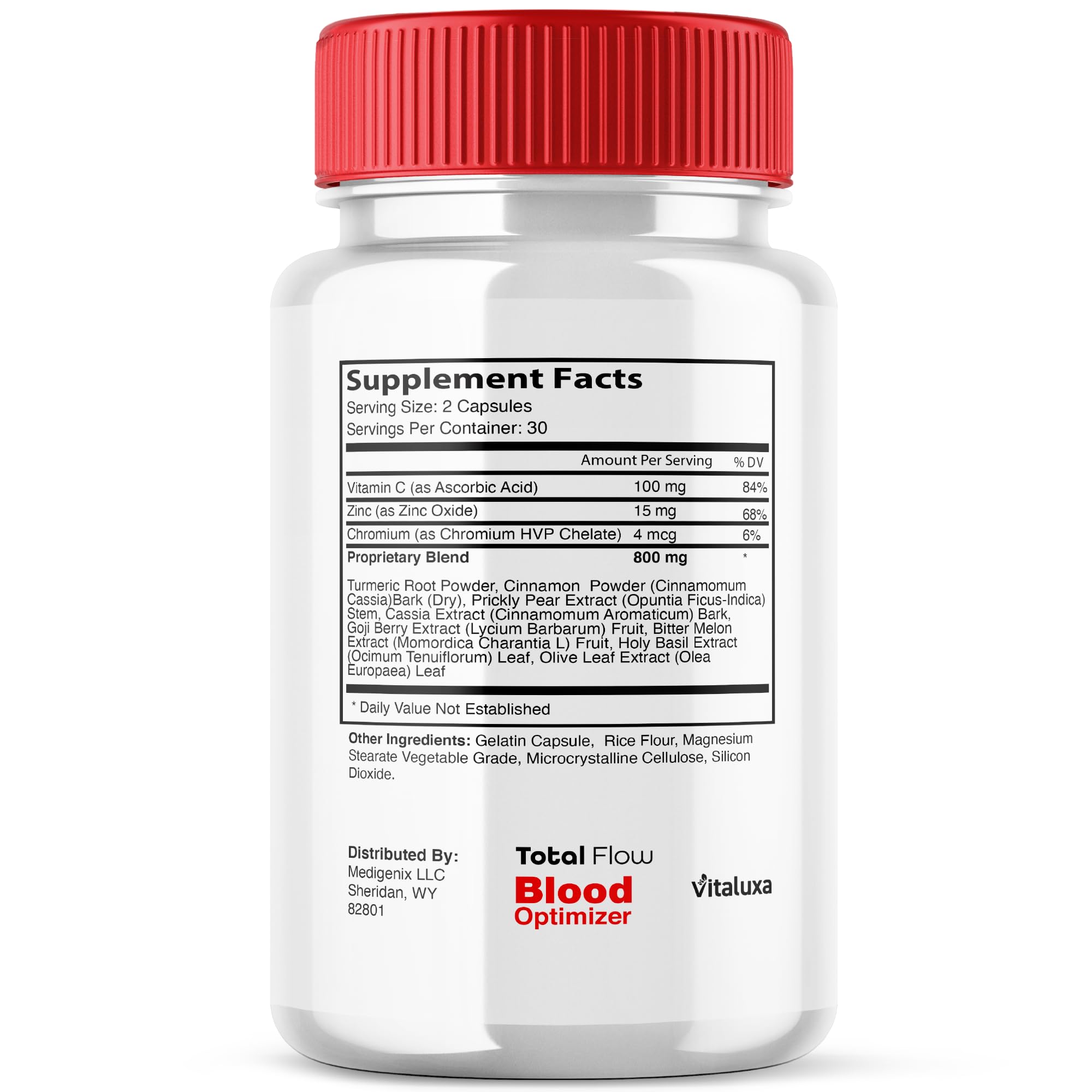 60-capsule bottle packaging for Total Flow Blood Balance